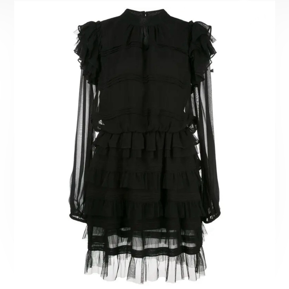 Cynthia Rowley Eloise Ruffle Dress Black - Size 0